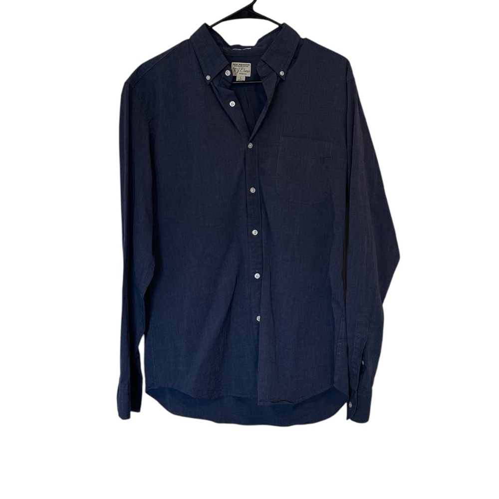 J. Crew Men's Navy Button-Down Casual Shirt